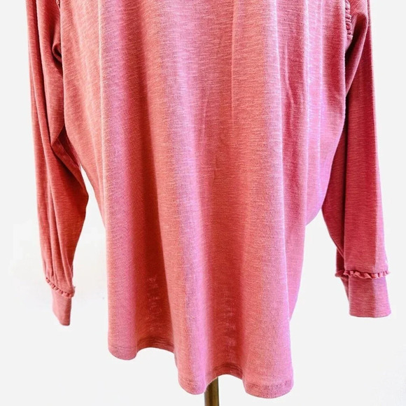 NWT LAUREN CONRAD Women Long Sleeve Pullover Round Neck Pink Shirt Plus Size XXL - Picture 3 of 12